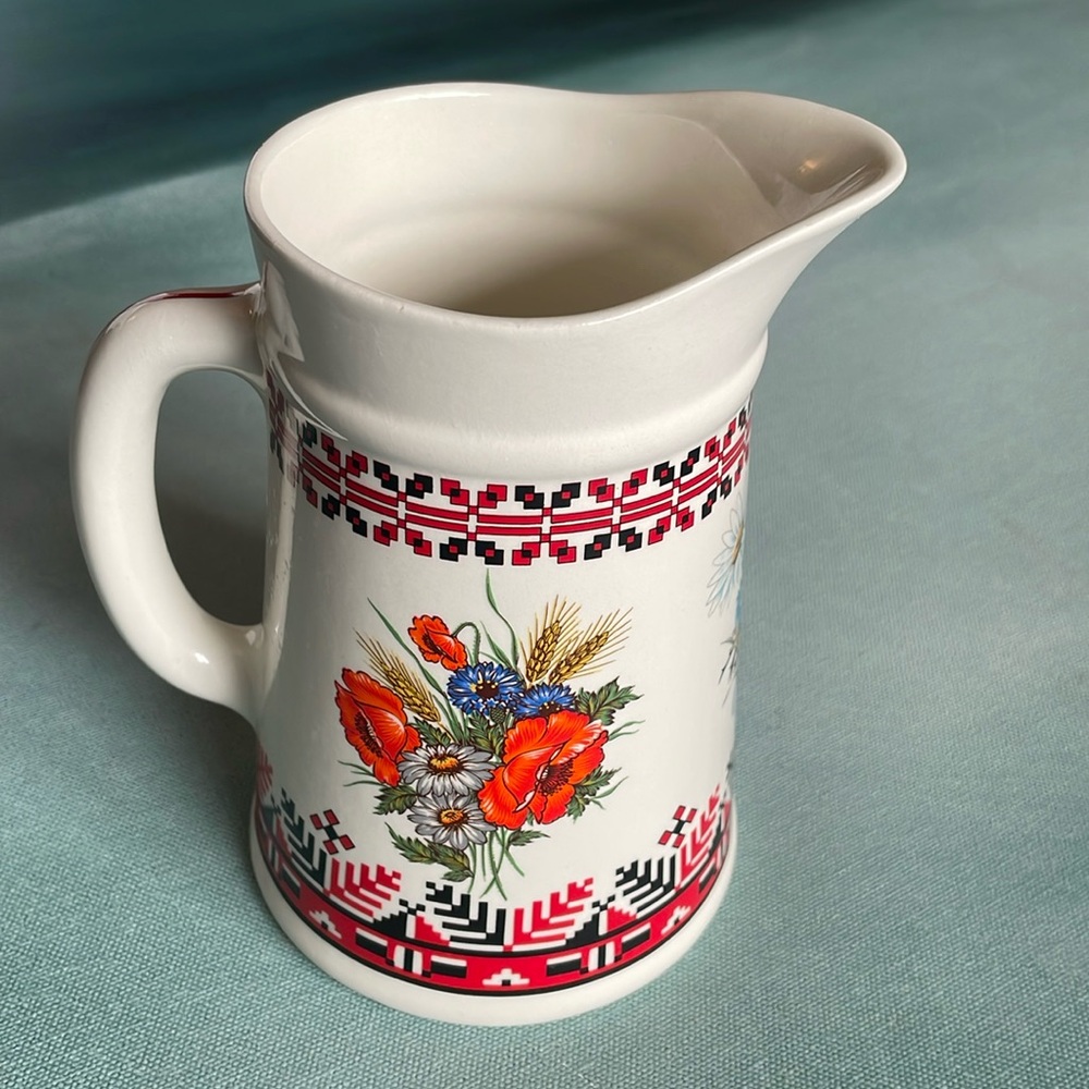 Ukrainian Floral Pitcher